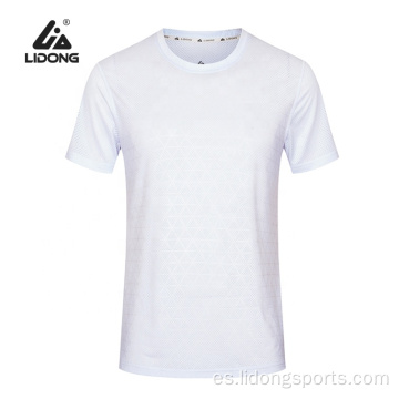 Camiseta de cuello redondo de hombres y mujeres en blanco